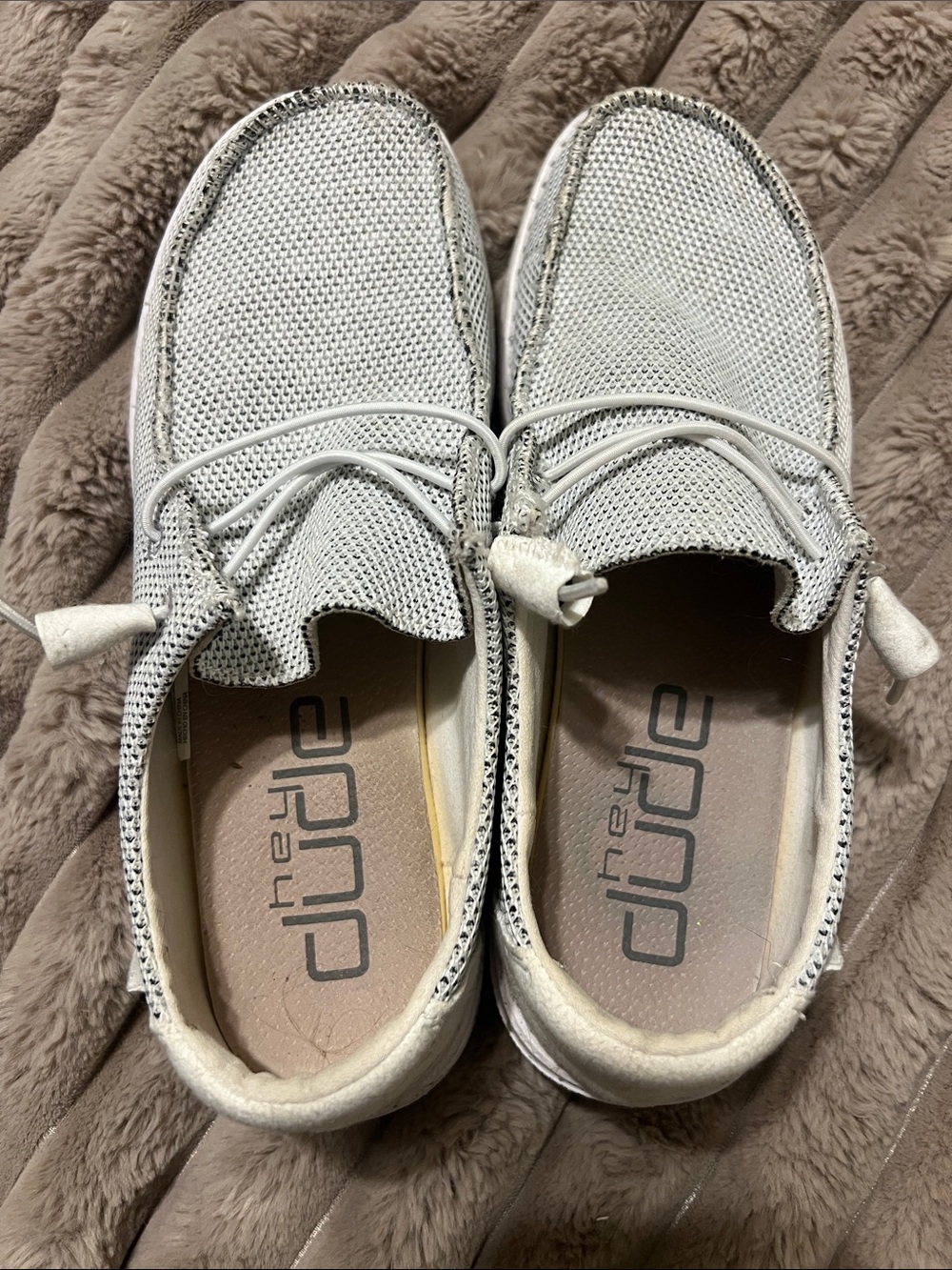 Hey Dude women’s Wendy Sox Knit Slip-On Shoes in Light Gray